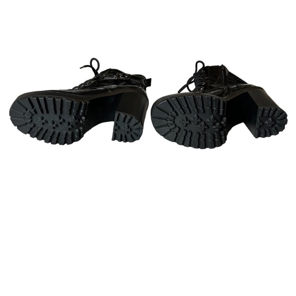 GBG Los Angeles Sammie Black Lace Up High Heeled Platform Boot Sz.8 - Picture 5 of 12